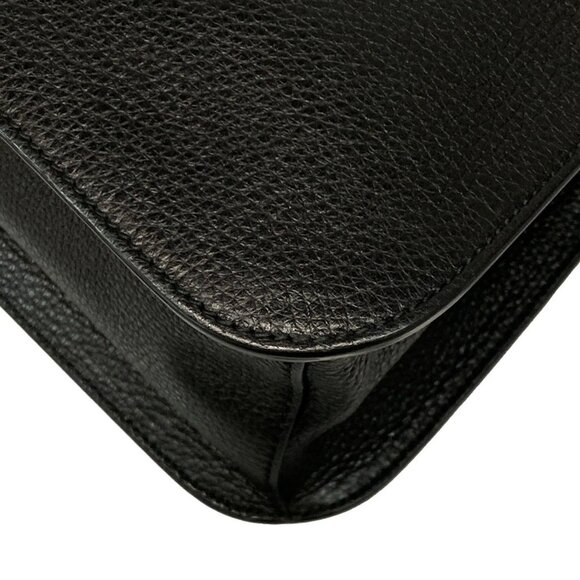 GUCCI Bamboo Daily 370826 Black Leather Shoulder Bag - Picture 6 of 15